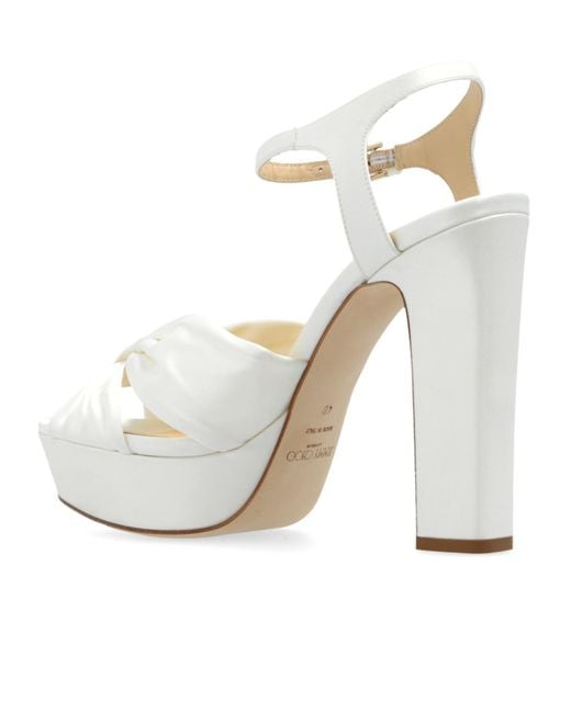 Jimmy Choo White Heloise 120 Platform Sandals
