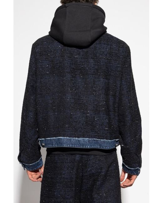 DSquared² Blue Chain-Trimmed Tweed Jacket for men