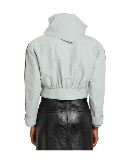 Chloé Blue Scarf-Effect Linen And Cotton-Blend Jacket