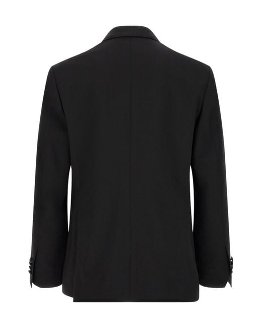 Lardini Black Double-Breasted Blazer, Straight-Leg Suit Trousers for men