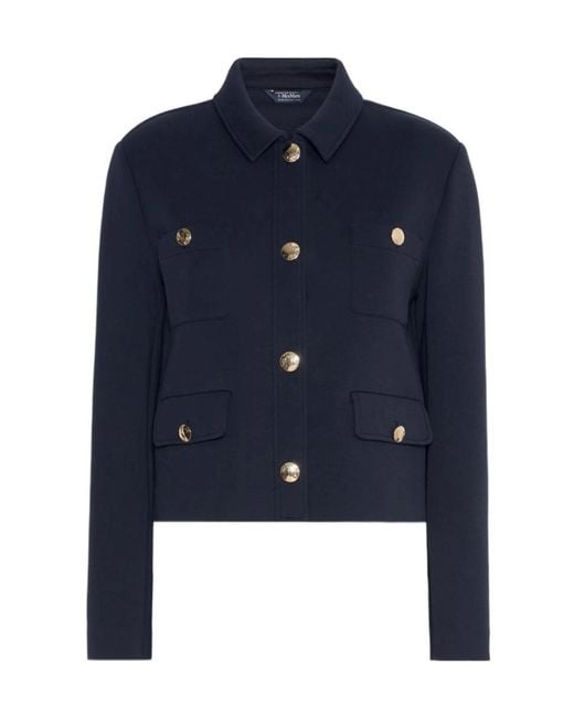 Max Mara Blue Smmsabato Button-Up Jacket