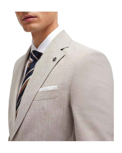 Boss Gray Single-Breasted Blazer for men