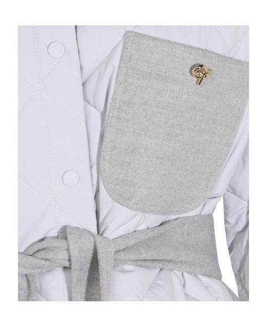 Fabiana Filippi Gray Tie-Waist Casual Shirt-Style Jacket