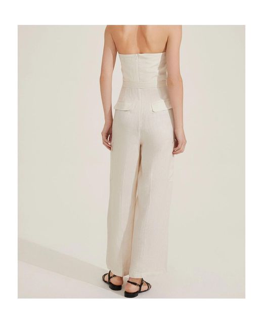 Marella White Strapless Jumpsuit
