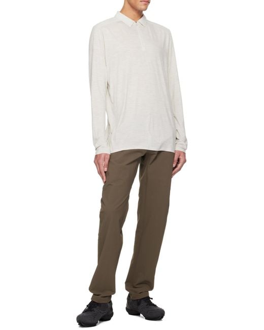 Veilance White Mélange-Effect Wool-Blend Polo Shirt for men