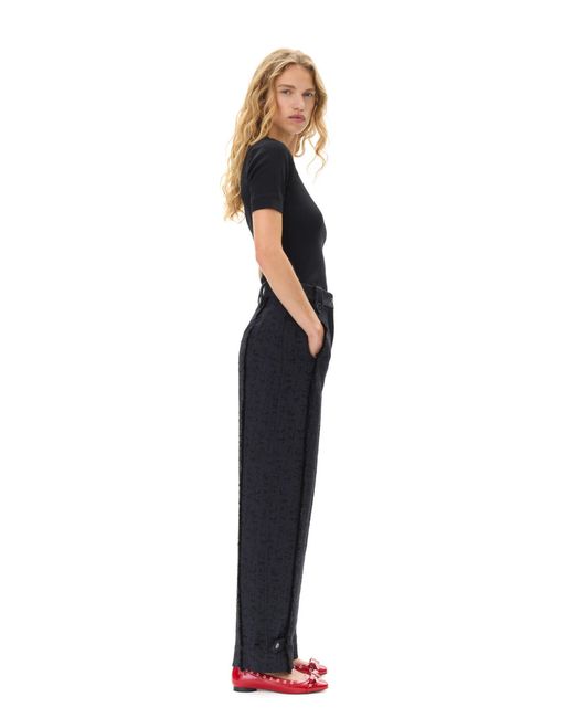 Ganni Black Tweed Suiting Trousers