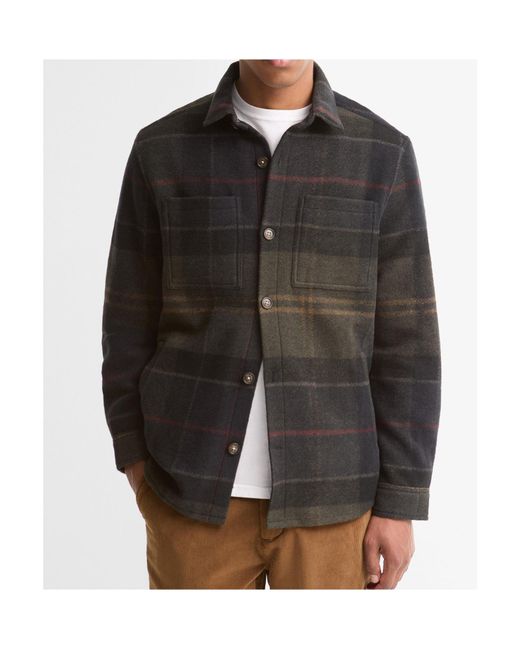 Barbour Black Plaid Overshirt Jacket for men