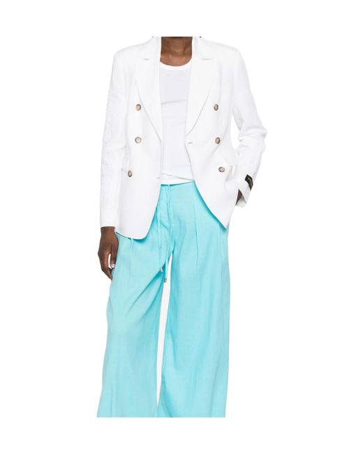ERMANNO FIRENZE White Double-Breasted Blazer