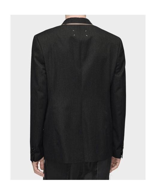 Maison Margiela Men's Black Scarf-Panel Blazer