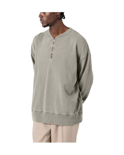 Maison Margiela Gray Quarter Zip Fleece Top for men