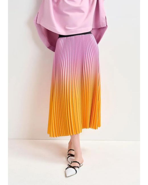 Essentiel Antwerp Pink Pleated Skirt With Gradient Effect