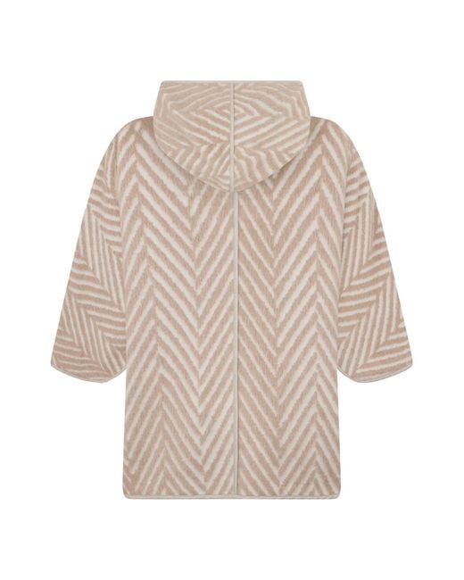 Peserico Natural Herringbone Hooded Cape