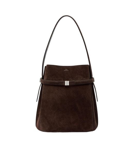 Totême Brown Logo Bucket Bag