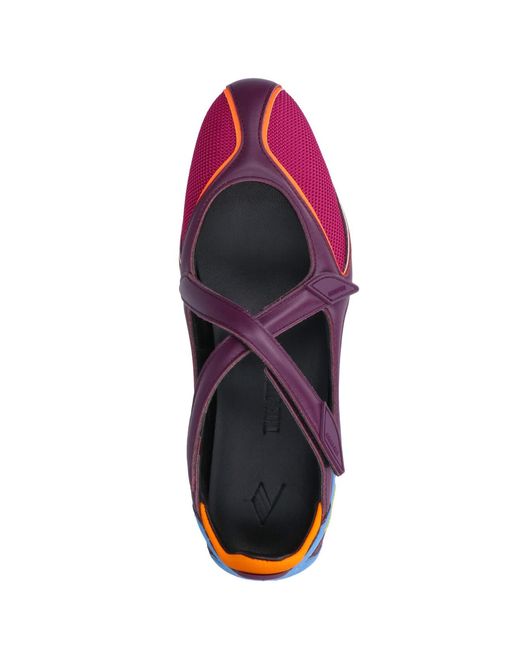 The Attico Purple The Cutout Strap Flat Shoes