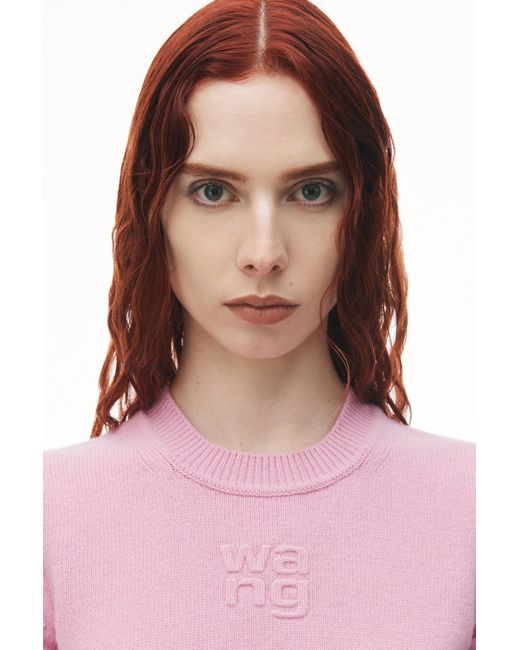 T By Alexander Wang Pink Cropped Knitted Top