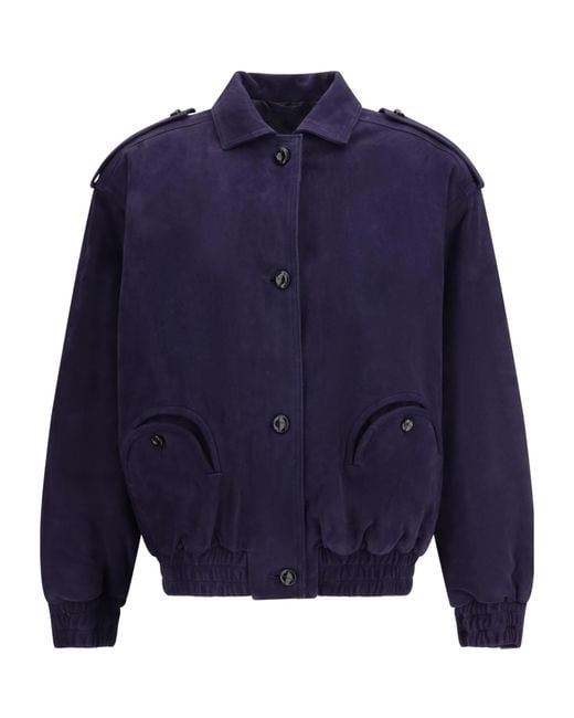 Blazé Milano Blue Blazé Milano Viva Charlie Suede Bomber Jacket