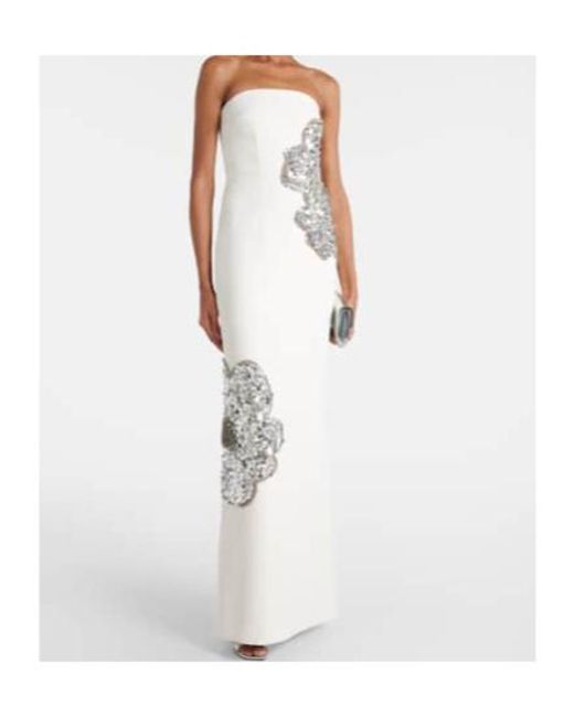 Rebecca Vallance White Layana Strapless Embellished Gown