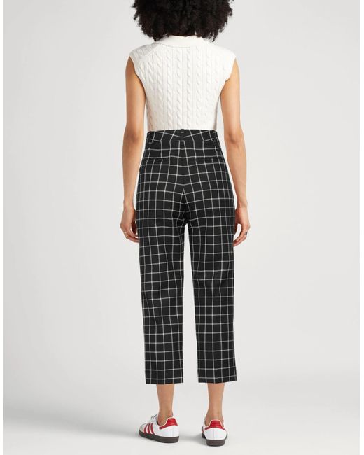 Marni Black Plaid Cropped Trousers