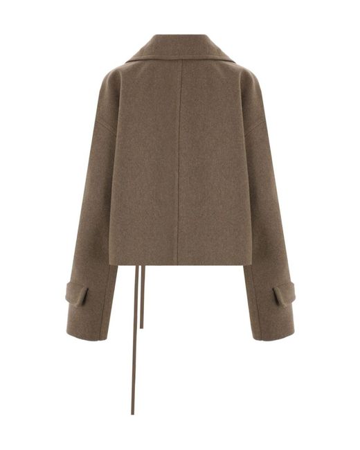 Ann Demeulemeester Brown Davin Double-Breasted High-Comfort Coat