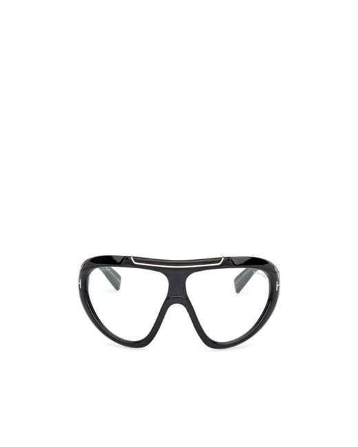 Tom Ford White Eyewear Shield Frame Sunglasses for men