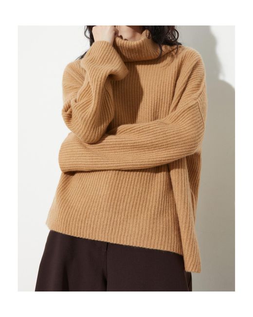 MAX&Co. Natural Pure Cashmere Polo Neck