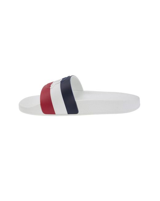 Moncler White Striped Sandals