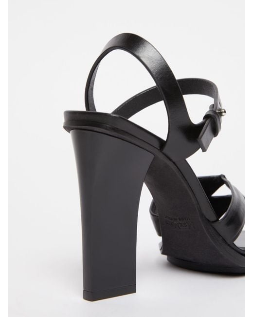 Max Mara Black Strap Detailed Heeled Sandals
