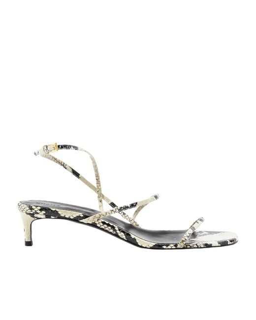 Khaite Metallic Loop Snake-Effect Leather Sandals