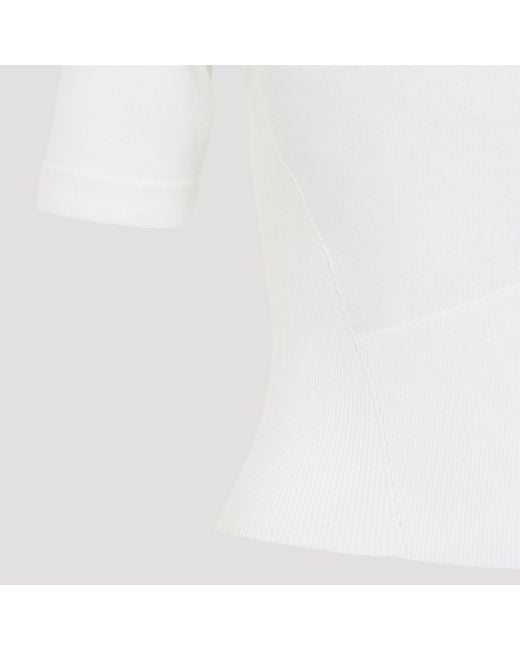 Givenchy White Ribbed-Knit Polo Shirt
