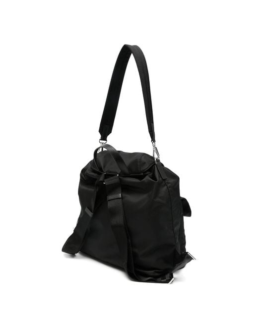 Prada Black Re-Nylon Logo-Plaque Backpack for men