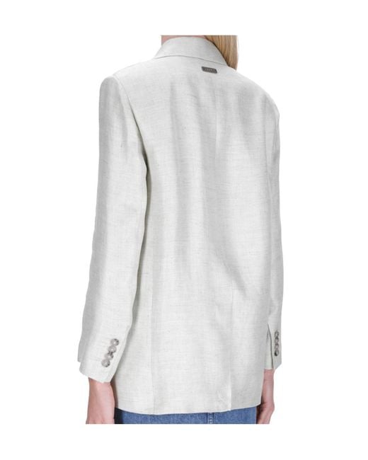 Peserico White Double-Breasted Blazer