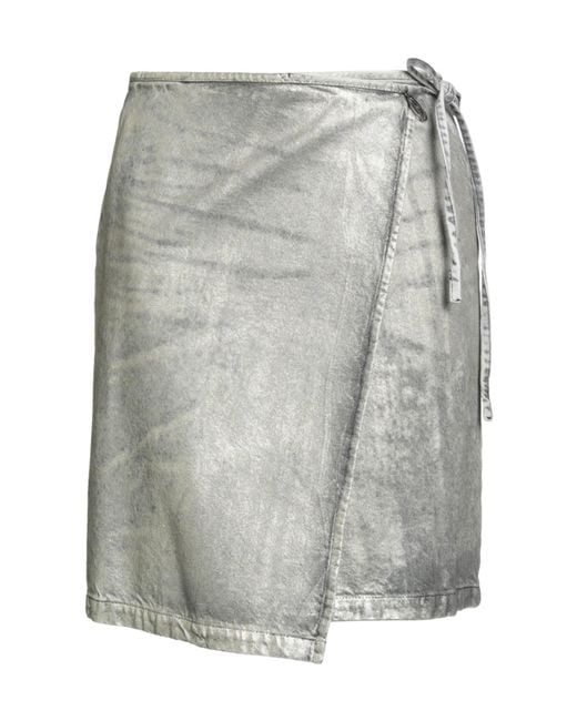 DIESEL Gray Metallic Denim Wrap Skirt