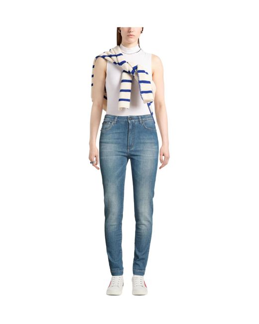 Dolce & Gabbana Blue Solid Skinny Jeans