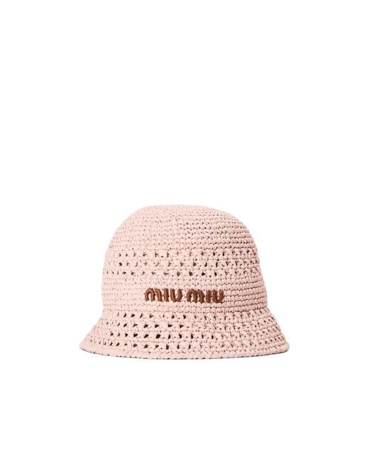 Miu Miu Pink Crochet Bucket Hat