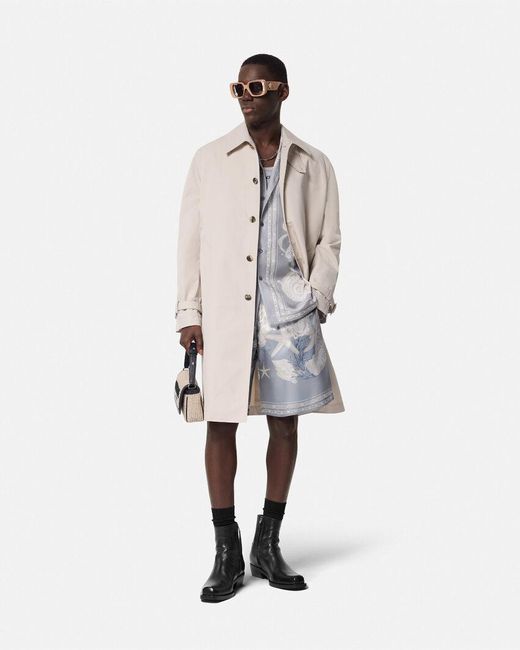 Versace Gray Barocco Sea Printed Elasticated Waistband Shorts for men