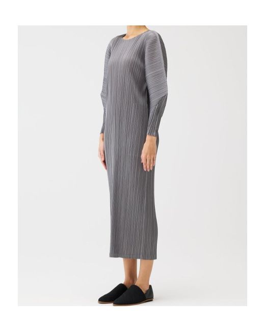 Pleats Please Issey Miyake Gray Pleats Please Issey Miyake Skyline Dress