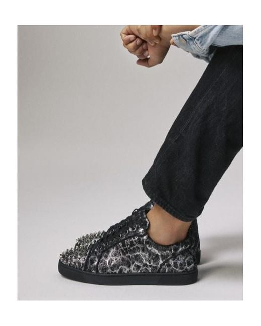 Christian Louboutin Black Louis Junior Spikes Orlato Sneakers for men