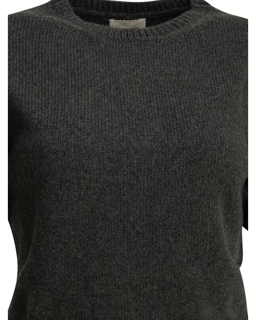 Khaite Black Golden Short-Sleeve Knitted Jumper