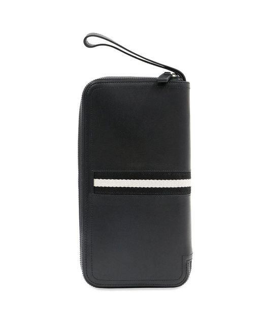 Bally Black Zipper Wallet for men