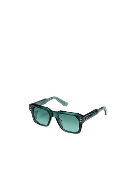 Akoni Green Pegasus-Two Geometric-Frame Sunglasses for men