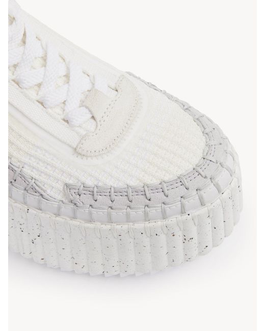 Chloé White Chloé Nama Wedge Sneakers