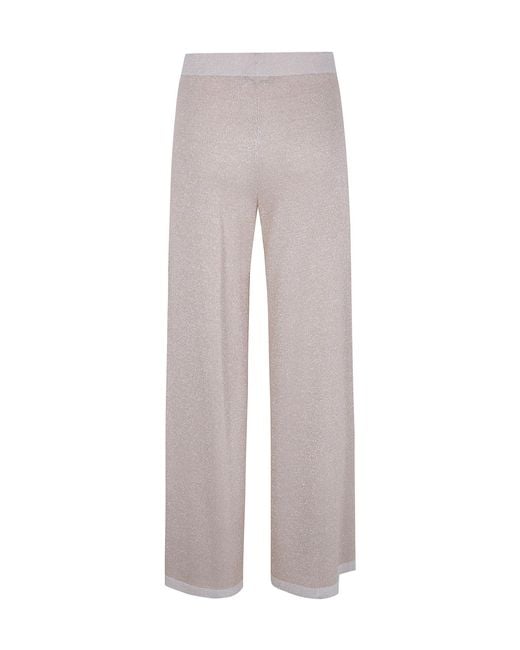 D.exterior Gray Metallic Wide-Leg Knitted Trousers