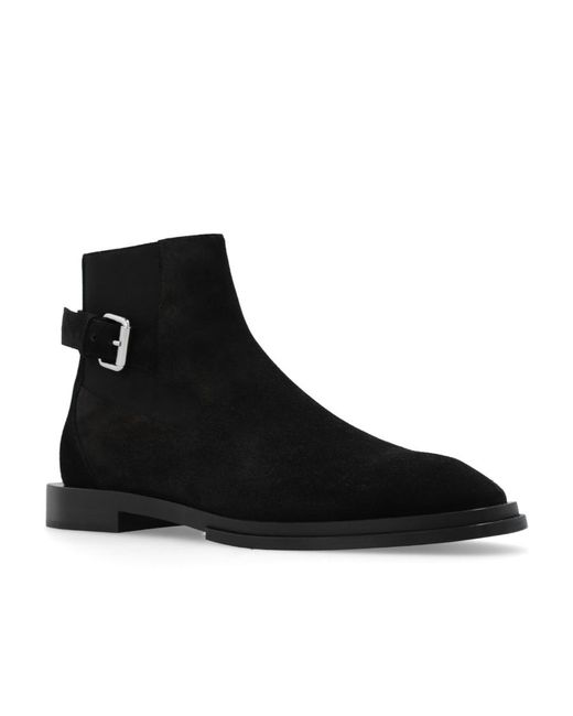 Alexander McQueen Black Pointed Toe Ankle Boots for men