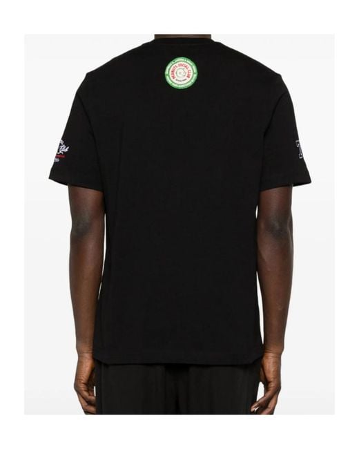 Iceberg Black Peanuts-Embroidered T-Shirt for men