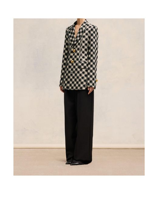 AMI Black Check-Pattern Jacket