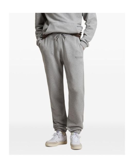 Woolrich Gray Drawstring Elasticated Track Pants for men