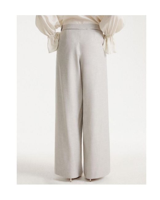 Marella Gray Wide-Leg Trousers