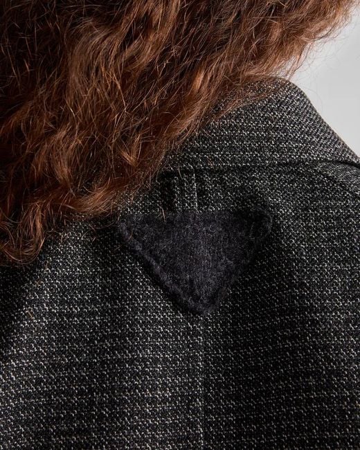Prada Gray Long-Sleeved Button-Up Coat for men