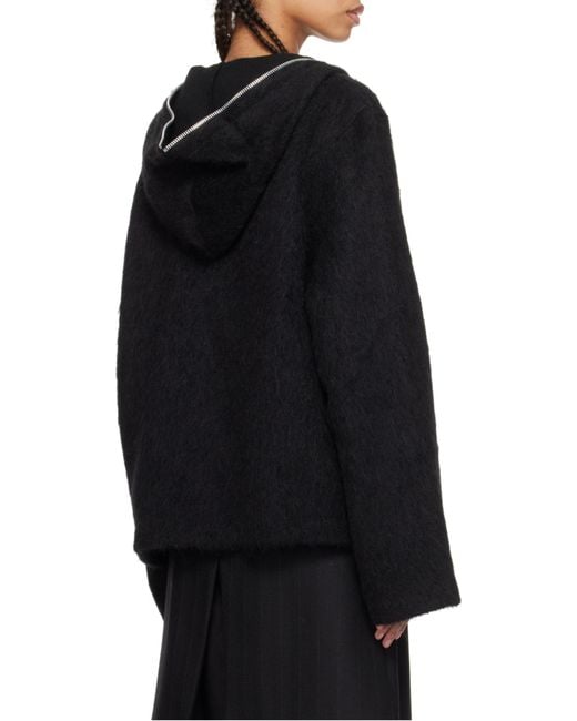 Our Legacy Black Full Zip Hooded Sweater for men