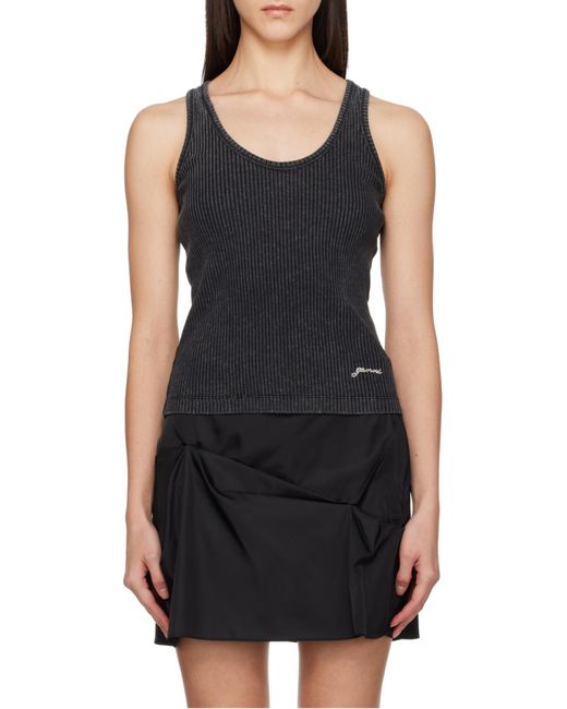 Ganni Black Washed Tank Top
